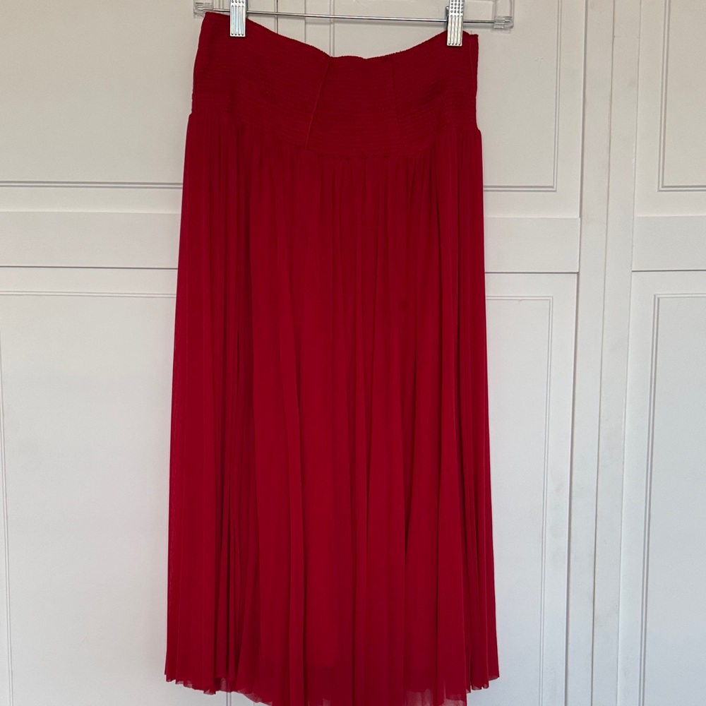 Anthropologie Ruby Red A-Line Skirt
